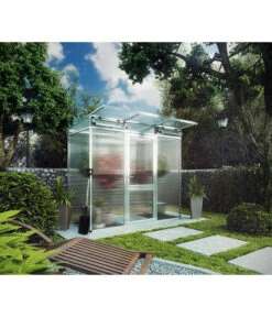 KGT Gewächshaus Linea I -Gardena Verkäufe 1030386 WE MO 001 GewaechshausLinea1AlublankMit10mmHohlkammerplatten neu 1