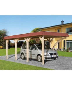 Weka Leimholz-Flachdach Einzelcarport 615