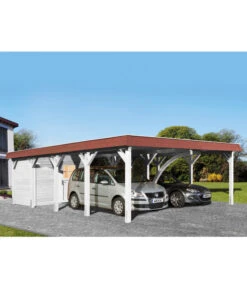 Weka Leimholz-Flachdach Doppelcarport 615 Gr. 1