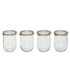 Dehner WECK® Tulpenglas, 1000 Ml, Inkl. Einkochringe & Klammern, 4er-Set -Gardena Verkäufe 206961 BildD 001 WeckglasWeckglas1LTulpe4St