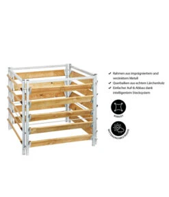 Bellissa Kompostersilo Metall/Holz, Ca. B100/H100/T100 Cm -Gardena Verkäufe 2744324 WE IG 001 BellissaKompostersiloMetallHolz