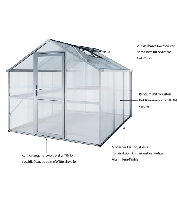 KGT Gewächshaus Tulpe III, Ca. B239/H215/T323 Cm 5 KGT Gewächshaus Tulpe III, Ca. B239/H215/T323 Cm – Bild 3