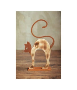 Ferrum Buckelnde Holz-Katze Mit Metall-Applikationen, Ca. B32/H51 Cm -Gardena Verkäufe 3651171 WE MO 001 FerrumBuckelndeHolzkatzeGartendekoInnendekoDekoartikel