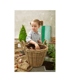 Van Der Leeden Rattan-Korb Mit Henkeln, Rund, Grau-braun -Gardena Verkäufe 3679602 3679727 3679735 WE MO 015 RattanKorbmitHenkelnrundgraubraun