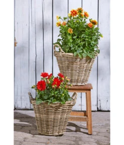 Van Der Leeden Rattan-Korb Mit Henkeln, Rund, Grau-braun -Gardena Verkäufe 3679602 3679727 3679735 WE MO 020 RattanKorbmitHenkelnrundgraubraunKorb