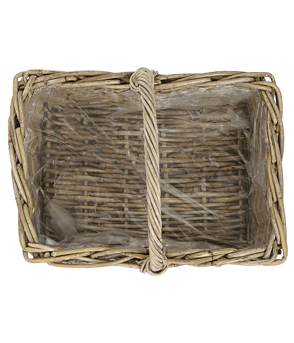 Van Der Leeden Rattan-Korb Mit Henkel, Grau-braun, 40 X 28 X 30 Cm 4 Van Der Leeden Rattan-Korb Mit Henkel, Grau-braun, 40 X 28 X 30 Cm – Bild 2