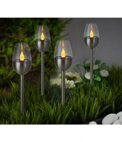 Dehner Solar-Edelstahlleuchte, 4er-Set -Gardena Verkäufe 4034195 WE MO 001 DehnerSolarEdelstahlleuchte4erSet