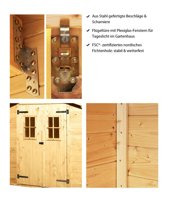 Weka Gartenhaus Donau, Ca. B239/H213/T178 Cm 5 Weka Gartenhaus Donau, Ca. B239/H213/T178 Cm – Bild 3