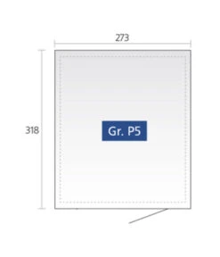 Biohort Metallgerätehaus Panorama® P5, Dunkelgrau -Gardena Verkäufe 4045381 4045480 4045589 WE DE 001 BiohortGeraetehausPanoramaP5SkizzeEinzeltuer