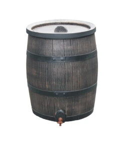 Roto Kunststoff-Regenfass In Holzoptik, Braun-grau