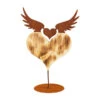 Ferrum Holz-Herz Mit Metall-Flügeln, Rost, Ca. B36/H51 Cm -Gardena Verkäufe 4078622 WE FS 001 HolzherzMitFluegelGartendeko