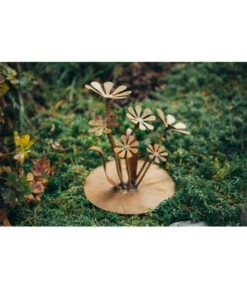 Ferrum Metall-Gänseblümchen Auf Platte, Ø 20 Cm X 24 Cm, Rost