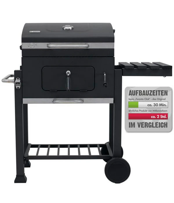 Tepro Click Holzkohle Grillwagen Toronto, Anthrazit 17 Tepro Click Holzkohle Grillwagen Toronto, Anthrazit – Bild 15