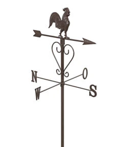 Dehner Metall-Wetterhahn, Ca. B48/H200/T48 Cm, Dunkelbraun