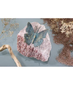 Rottenecker Bronze-Schmetterling Auf Rosariofindling, Ca. B15/H10/T15 Cm -Gardena Verkäufe 4302782 WE MO 001 BronzeSchmetterlingAufRosariofindlingGartendekoSteindeko