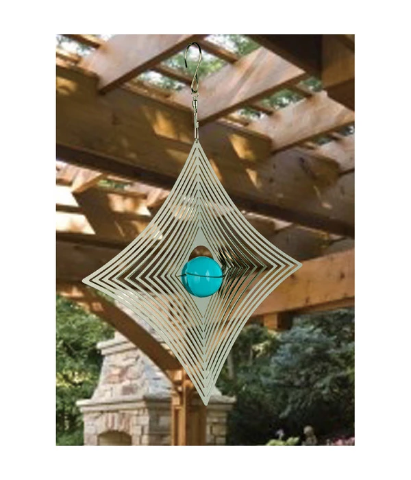 NATURE'S MELODY Windspiel Cosmo Diamant, 25 X 4,5 X 34 Cm, Silber/türkis 4 NATURE'S MELODY Windspiel Cosmo Diamant, 25 X 4,5 X 34 Cm, Silber/türkis – Bild 2