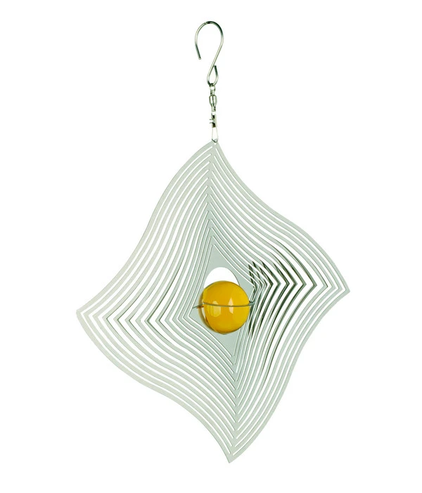 NATURE'S MELODY Windspiel Cosmo Diamant-Welle, 23,5 X 4,5 X 32 Cm, Silber/gelb 3 NATURE'S MELODY Windspiel Cosmo Diamant-Welle, 23,5 X 4,5 X 32 Cm, Silber/gelb