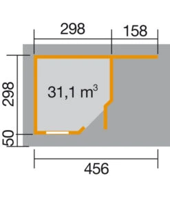 Weka Designhaus 213 A+ Gr. 2, Ca. B500/H259/T339 Cm -Gardena Verkäufe 4309464 WE DE 001 WekaGartenhaus213PLUSGR2ANATUR