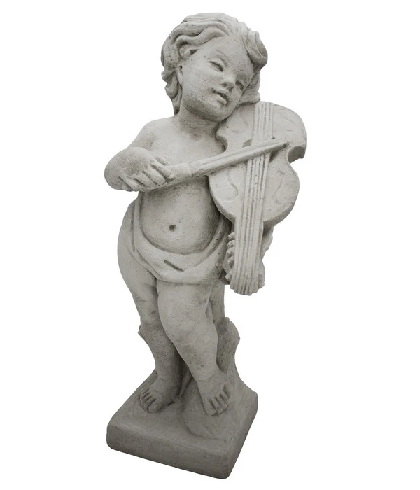 Fantasieco Steinputte Musikant Mit Geige, Ca. B23/H59/T22 Cm 3 Fantasieco Steinputte Musikant Mit Geige, Ca. B23/H59/T22 Cm