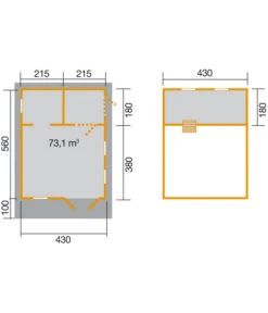 Weka Gartenhaus 155, Ca. B500/H358/T690 Cm -Gardena Verkäufe 608398 WE DE 001 GartenhausMueritzWeka
