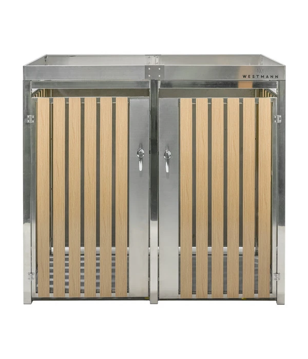 Westmann Mülltonnenbox 240 L, Ca. B134/H125/T84 Cm 4 Westmann Mülltonnenbox 240 L, Ca. B134/H125/T84 Cm – Bild 2