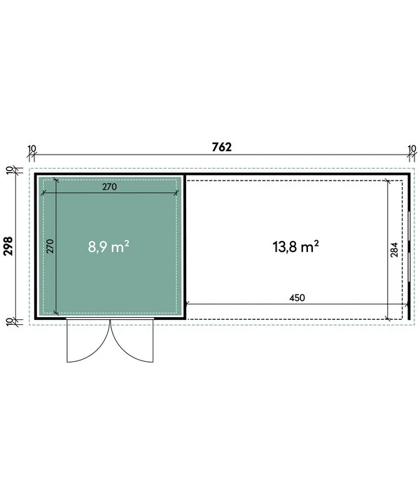 Wolff Finnhaus Gerätehaus Eleganto 3030, Inkl. Lounge Rechts Mit Fenstern, Ca. B782/H225/T318 Cm 5 Wolff Finnhaus Gerätehaus Eleganto 3030, Inkl. Lounge Rechts Mit Fenstern, Ca. B782/H225/T318 Cm – Bild 3