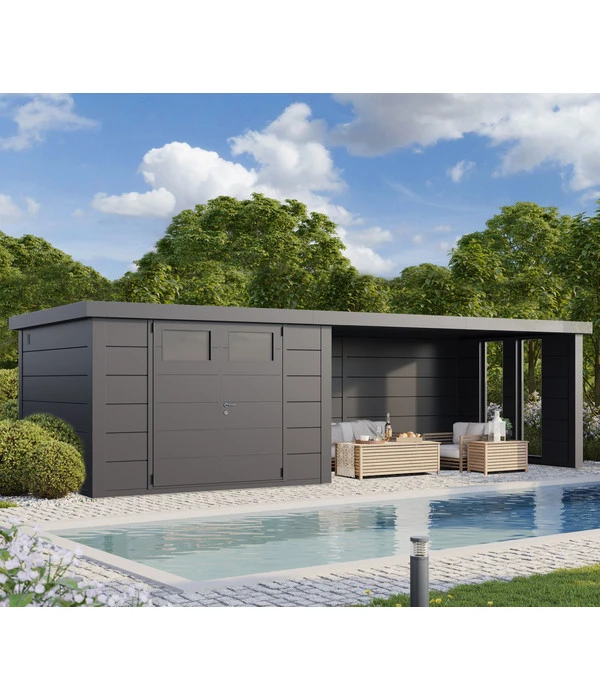 Wolff Finnhaus Gerätehaus Eleganto 3330, Inkl. Lounge Rechts Mit Fenstern, Ca. B812/H225/T318 Cm 4 Wolff Finnhaus Gerätehaus Eleganto 3330, Inkl. Lounge Rechts Mit Fenstern, Ca. B812/H225/T318 Cm – Bild 2