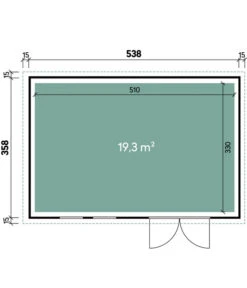 Wolff Finnhaus Gerätehaus Eleganto 5436, Ca. B568/H260/T388 Cm -Gardena Verkäufe 6618565 WE BG 001 FinnhausGeraetehaus