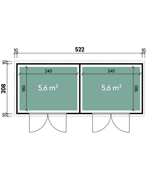 Wolff Finnhaus Gerätehaus Eleganto Duplex 5221, Ca. B542/H226/T228 Cm 5 Wolff Finnhaus Gerätehaus Eleganto Duplex 5221, Ca. B542/H226/T228 Cm – Bild 3