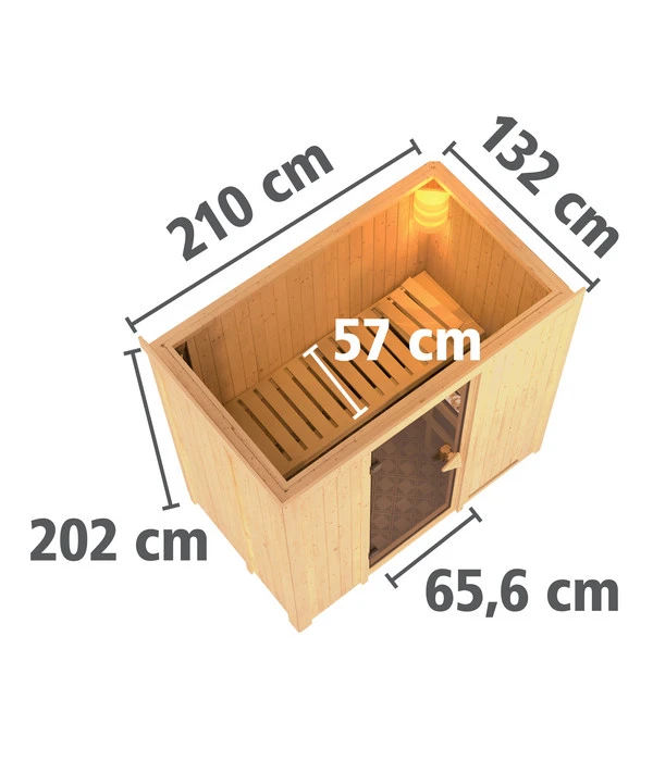 Wolff Finnhaus Innensauna De Luxe Diona, Ca. B210/H202/T132 Cm 6 Wolff Finnhaus Innensauna De Luxe Diona, Ca. B210/H202/T132 Cm – Bild 4