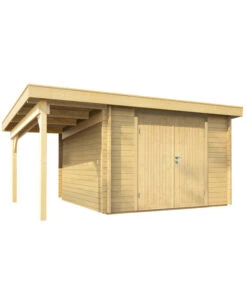 Wolff Finnhaus Gartenhaus Pulti 34-B Typ 1, Inkl. Seitendach A, Ca. B480/H217/T300 Cm