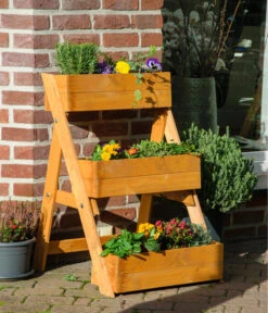 Dobar Holz-Pflanztreppe, Ca. B70/H90/T60 Cm -Gardena Verkäufe 6619621 WE MO 001 DobarPflanztreppeHolzBraun