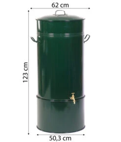 RENNER Metall-Regentonne Inkl. Steckanschluss Und Sockel, 150 L, Dunkelgrün -Gardena Verkäufe 6635882 WE BG 001 RegenwasserSammeltonnemitSteckanschlussundSockel150l