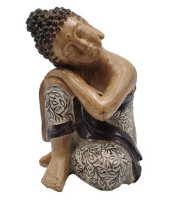 Dehner Polyresin-Buddha Holzoptik, Ca. H29 Cm