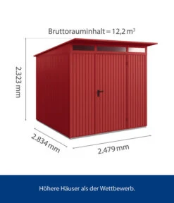 Hörmann Berry-Gerätehaus Classic-P Typ 2, Ca. B247,9/H232,3/T283,4 Cm -Gardena Verkäufe 6669014 WE BG 001 HoermannMetallgeraetehaus