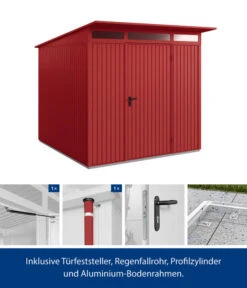 Hörmann Berry-Gerätehaus Classic-P Typ 2, Ca. B247,9/H232,3/T283,4 Cm -Gardena Verkäufe 6669014 WE FS 002 HoermannMetallgeraetehaus