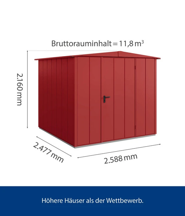 Hörmann Berry-Gerätehaus Modern-S Typ 2, Ca. B258,8/H216/T247,7 Cm 5 Hörmann Berry-Gerätehaus Modern-S Typ 2, Ca. B258,8/H216/T247,7 Cm – Bild 3