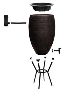 Capi Europe Kunststoff-Regentonne Rib, 130 L -Gardena Verkäufe 6695100 WE DE 004 RegentonneRibSchwarz130