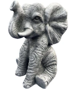 Denscho Steinfigur Lustiger Elefant, Ca. H30 Cm