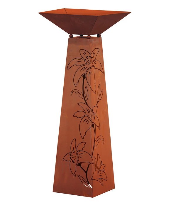 Ferrum Metall-Trapez-Säule Flower, Ca. B30/H116,5/T30 Cm 3 Ferrum Metall-Trapez-Säule Flower, Ca. B30/H116,5/T30 Cm