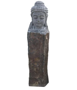 Dehner Basalt-Säule Buddha, Ca. B20/H85/T25 Cm