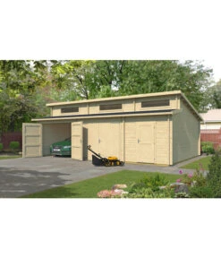 Weka Doppelgarage 441, Inkl. Seitlichem Abstellraum, Ca. B820/H321,5/T579,6 Cm -Gardena Verkäufe 6768014 WE FS 001 WekaDoppelgarage