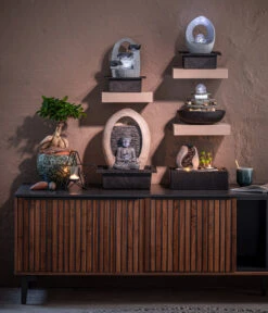 Dehner Polyresin-Zimmerbrunnen Hoku Mit LED-Beleuchtung, Ca. H16,5 Cm -Gardena Verkäufe 6862262 6720163 6720155 6721278 6720296 WE MO 001 Zimmerbrunnen 1