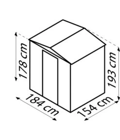 Globel Gerätehaus Somnium 65, Ca. B184/H193/T154 Cm -Gardena Verkäufe 6882138 6WE DE 001 Somnium Skizze AndereMasse
