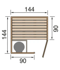 Weka Ecksauna Kiruna Mit Glastür, Inkl. Ofen 13 Weka Ecksauna Kiruna Mit Glastür, Inkl. Ofen -Gardena Verkäufe 6914238 WE DE 001 WekaEcksaunaKirunaGrundriss
