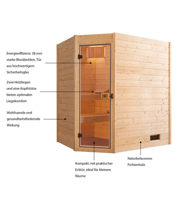 Weka Ecksauna Valida Mit Glastür 5 Weka Ecksauna Valida Mit Glastür – Bild 3