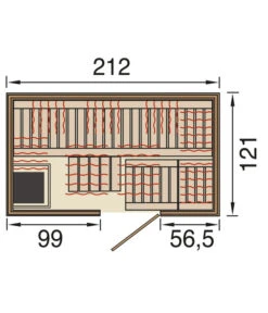 Weka Infrarotkabine Uppsala Kombi, Inkl. OS-Ofen -Gardena Verkäufe 6914824 WE DE 001 WekaInfrarotkabineUppsalaKombiGrundriss
