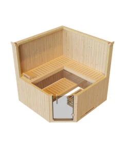 Weka Ecksauna Varberg Mit Glastür Inkl. Ofen, Ca. B194/H199/T194 Cm -Gardena Verkäufe 6914923 WE DE 003 WekaEcksaunaVarbergmitGlastuer