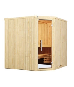 Weka Ecksauna Varberg Mit Glastür Inkl. Ofen, Ca. B194/H199/T194 Cm