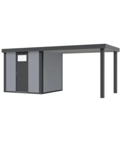 Wolff Finnhaus Metallgerätehaus Eleganto 2424, Inkl. Seitendach Rechts, Ca. B541/H227/T259 Cm